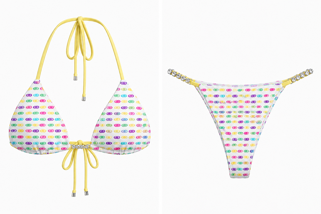 “Fruity looms” bikini bottoms